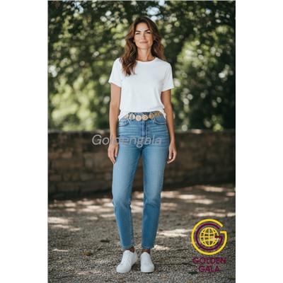 Пояс женский цепочка  с кольцами цвет золото модель 11