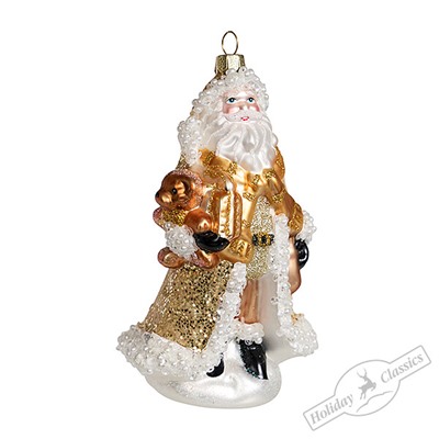 Дед Мороз "Зимнее барокко" (стекло) 7,5х5,5х14 см