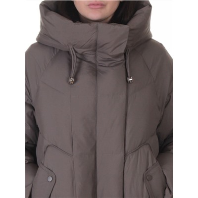 A621 GRAY/BROWN Пальто зимнее женское (200 гр. холлофайбер)