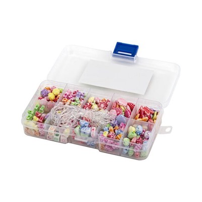 Набор BEADS SET для творчества и рукоделия,200 бусин,10 видов, пастель, нить, BRAUBERG KIDS, 664693