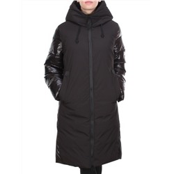 2235 BLACK Пальто женское зимнее AKIDSEFRS (200 гр. холлофайбера)