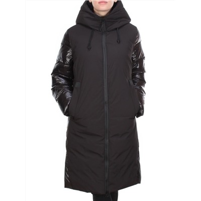 2235 BLACK Пальто женское зимнее AKIDSEFRS (200 гр. холлофайбера)