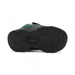 Кроссовки высокие демисезонные В8665-7 черно зеленые п/п