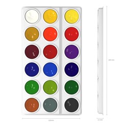 Акварель 18 цветов, ErichKrause Basic, без кисти, эконом, картонная коробка с европодвесом