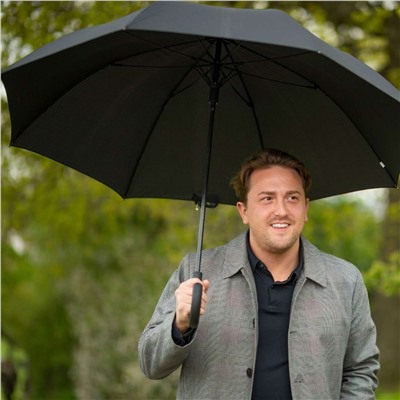 G828-01 Black (Черный) Зонт мужской трость автомат Fulton