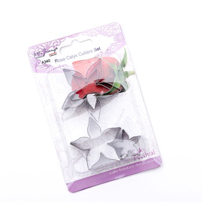 Формы для печенья «Лепестки розы», набор 4 шт., металл, серебристые
