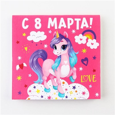 Блокнот 10х10 см, 16 л «8 Марта. Детский» МИКС