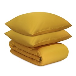 Комплект постельного белья из премиального сатина горчичного цвета из коллекции Essential, 150х200 см