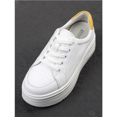 03-YC457-2 WHITE Кроссовки женские (натуральная кожа)