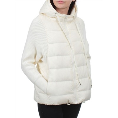 GB 8105 MILK WHITE Пуховик облегченный женский (пух, трикотаж)