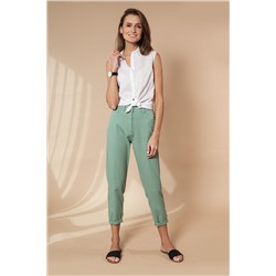 Базовая блузка из легкого хлопка с плетеной полосой