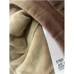 E752 DK. BEIGE Брюки спортивные утепленные женские (хлопок 95%, полиэстер 5%)