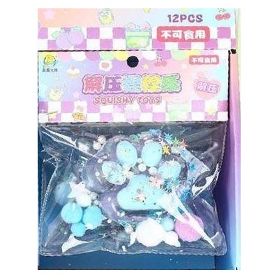 Мялка - антистресс «Таба ЛАПКА со звёздочками», mix, шоу-бокс 12 шт.