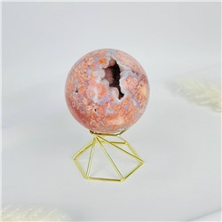 Радуга Самоцветов Шар из розового цветочного Агата на подставке