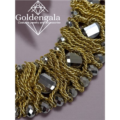 Колье-воротник с хрусталем и кристаллами П6/02