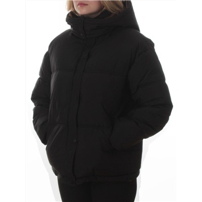 S24-292 BLACK Куртка зимняя женская (150 гр. холлофайбер)