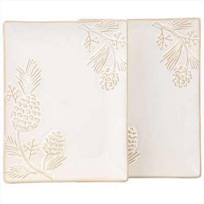 НАБОР БЛЮД СЕРВИРОВОЧНЫХ КОЛЛЕКЦИЯ "PINE CONES", 2 ШТ. / 20,2*16*2 СМ