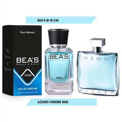 Beas M239 Azzaro Chrome Men edp 50 ml, Парфюм мужской Beas M239 создан по мотивам аромата Azzaro Chrome