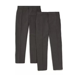Boys' 2pk Skinny Leg School Trousers (2-18 Yrs)