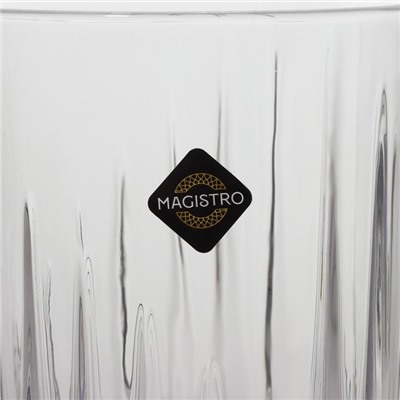 Стаканы Magistro «Богема. Полоса», 310 мл, 8.3×7.7×9 см, набор 6 шт., стекло, прозрачные