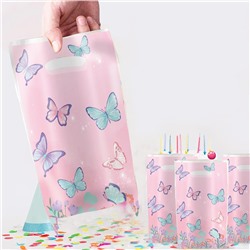 Набор пакетов подарочных 10 штук 25*17 см. Бабочки