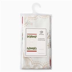 Полотенце Этель "Christmas wreath" 40х73 см, 100% хлопок, саржа 190 г/м2