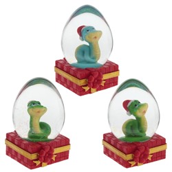 Фигурка декоративная в стекл шаре "Змея", D6.5 см, L6 W6,5 H10 см, 4в.