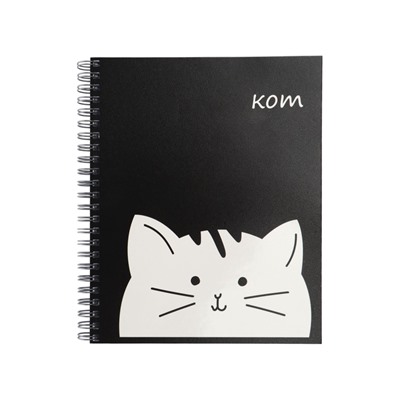 Тетрадь 96л кл на гребне Кот, обл мел карт, ТВИН+выб УФ-лак, блок офсет, МИКС