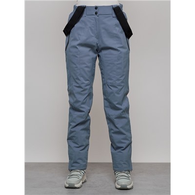 Полукомбинезон утепленный женский зимний горнолыжный серого цвета 1333Sr