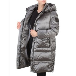 9106 DARK GREY Пальто зимнее женское  FLOWEROVE (200 гр. холлофайбера)