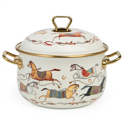 КАСТРЮЛЯ LEFARD ЭМАЛИРОВАННАЯ С КРЫШКОЙ, СЕРИЯ PASSAGE, 3,8Л, ДИА.20СМ ПОДХОДИТ ДЛЯ ИНДУК.ПЛИТ