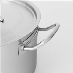 Кастрюля Hanna Knövell, 7 л, d=24 см, h=15.5 см, толщина стенки 0.6 мм, с крышкой, индукция, нержавеющая сталь