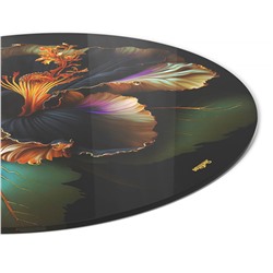 Столик журнальный SHT-S70/TT32 60 СТЕКЛО/МДФ
                        темный орех / черный муар / ночной цветок