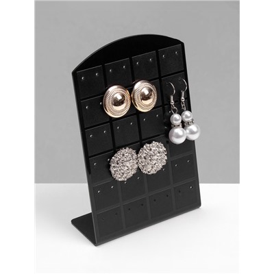 Подставка под серьги QF, 24 пары, 8×2×13.5 см, чёрная