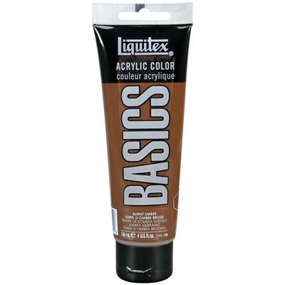 Краска акриловая художественная Liquitex "Basics", 118мл, туба, 128 умбра жженая