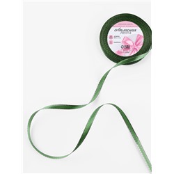 Лента атласная, с серебряным люрексом, 6 мм, 23±1 м, зелёная №049