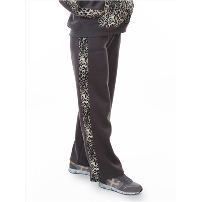 008 DK. GRAY/LEOPARD Костюм спортивный зимний женский (95% хлопок, 5% полиэстер)