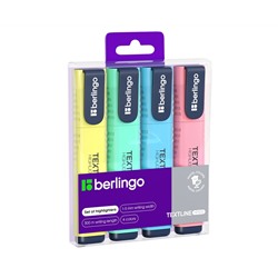 Набор текстовыделителей Berlingo "Textline HP500" 4цв., 1-5мм, PET-бокс с ЕП