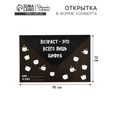 Открытка в форме конверта «Возраст», 12 х 18 см