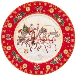 ТАРЕЛКА ОБЕДЕННАЯ LEFARD "ТРОЙКА" 27 СМ КРАСНАЯ (КОР=18ШТ.)