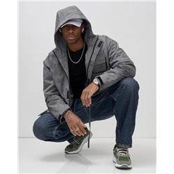 Куртка спортивная мужская весна осень серого цвета 25473Sr