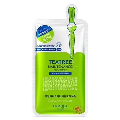 Маска для лица тканевая Bioaqua New Tea Tree Maintenance с маслом чайного дерева 30 g