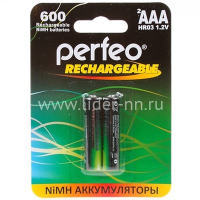 Аккумулятор Perfeo LR03/2BL  600mAh (AAA)
