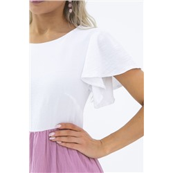 Платье Ветер перемен (бело-розовое) П13586-4М