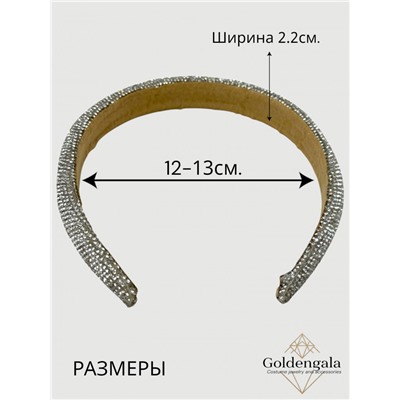 Ободок для волос со стразами объемный Арт ОБ6/004