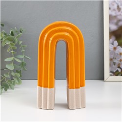 Подсвечник на 1 свечу «Скара», песочно-оранжевый, 10.3×6.2×18 см