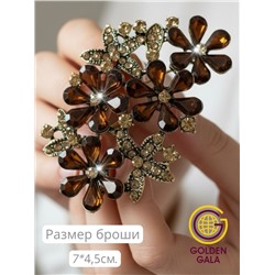 Брошь крупная с кристаллами БР4/3 модель БРО/12