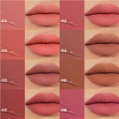 Матовая помада для губ O.TWO.O вельветовая #07 - Красно-коричневый