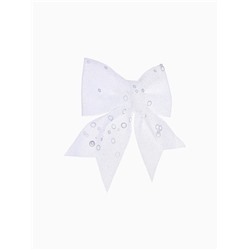 Ёлочные игрушки 2 шт., бантики, «Зимнее волшебство. Бант с пайетками» пластик, 12×12 см, белый