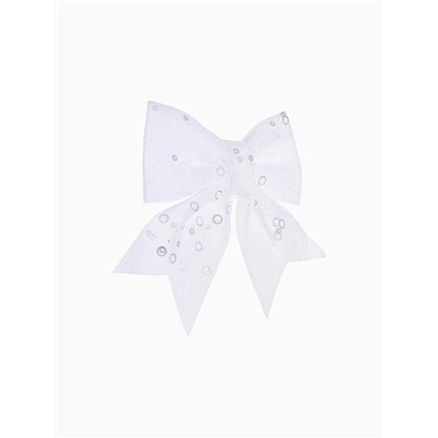 Ёлочные игрушки 2 шт., бантики, «Зимнее волшебство. Бант с пайетками» пластик, 12×12 см, белый